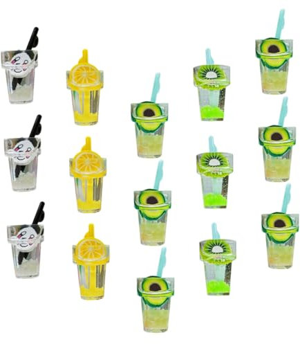 ibasenice 15stücke Miniatur-getränkemodelle Aus Kunststoff Leuchtende Farben Realistische Formen Dekoration Für Mini-Haus Tisch Oder Esszimmer Puppenhauszubehör Modell Für