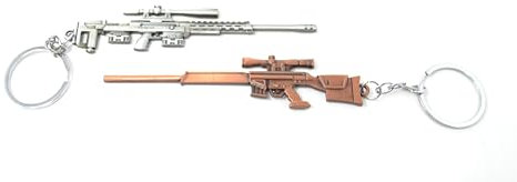 z1 2 x PUBG Schlüsselanhänger M82A1 und SLR-Gewehr mit automatischem Scharfschützengewehr – Schlüsselanhänger Battle Royal – 12 cm, mehrfarbig, Large