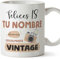 MUGFFINS Tazas Personalizadas Cumpleaños - En Español - Oficialmente Vintage - 11 oz / 330 ml - Regalo personalizable original y divertido
