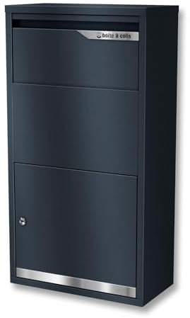 Metzler Boîte à Colis Anthracite RAL 7016 | Inoxydable & Massive | pour Paquets jusu'à Taille S | Avalon 3