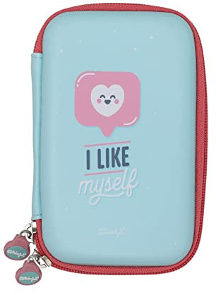 WONDEE Mr Wonderful Schutzhülle und Schutzhülle für Externe Festplatte, 2,5 Zoll, Powerbanks und Kabel, Schutzhülle mit Reißverschluss und Design I Like – originelle Geschenke für Frauen und Mädchen