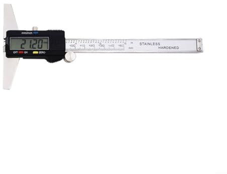 HEIBTENY Digitaler Tiefenmessschieber, elektronischer Tiefenmesser, Messschieber, Tiefenmaß 0–150 mm Blendfreie Skalenfolie Messwerkzeuge 250 * 120 * 30 mm