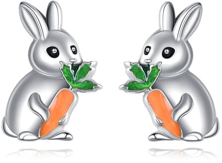 VENACOLY Bunny Kaninchen Ohrringe 925 Sterling Silber Bunny Stud Ohrringe Schmuck Geschenk für Frauen Bunny Liebhaber