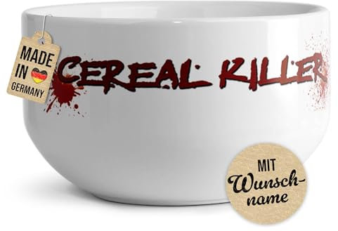 PR Print Royal Müslischale mit Name selbst gestalten für Cereal Killer - Geschenke zum Geburtstag, Weihnachten, Danke sagen | Personalisierte Geschenke, Keramik, 500 ml