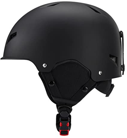 Skigehelm Verstellbarer Windschutzschnee Helm für Winter Sport Ski -Ausrüstung Outdoor für Männer Frauen schwarz m ..