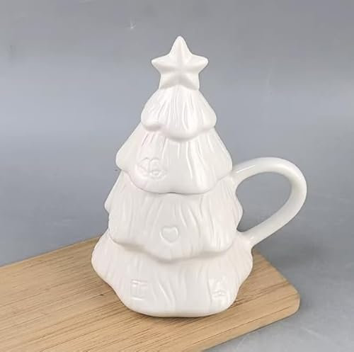 Taza de Cerámica en Forma de Árbol de Navidad para Pintar, Kit Creativo