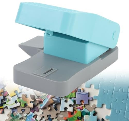 Puzzle Maker Machine Cutter, Clean Cut Labor Saving Level Handle Jigsaw Puzzle Making Machine with 10 Adhesive Foams for Decorating Scrapbooking and Craft Projects