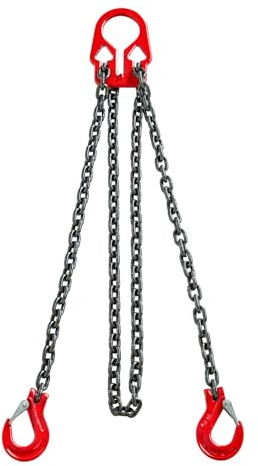 Pindex 5/16 Inch x 10 Ft 7000lbs 3.18 Tons G80 Chain Sling with Adjuster Hooks,Adjustable Length and Angle for Safe Towing