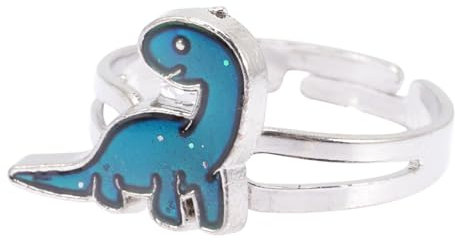 CATIEBYE Farbwechselring Damen Mit Dinosaurier Motiv Stimmungsring Verstellbar Aus Farbwechsel-stimmungsring Für Junge Mädchen Und Frauen Als Modisches Accessoire