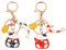 NHQZ 2 pièces Porte Clé Chat Porte-Bonheur, Pendentif Porte-Bonheur Chat, Porte-Clés Maneki Neko Style Japonais,Porte Clé Kawaii Pour Sacs À Main, Porte-Clés, Cadeaux (B)