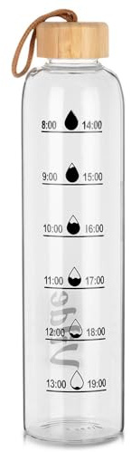 Vilde Wasserflasche Glasflasche Flasche aus Glas 1 L
