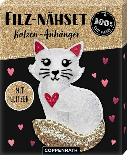 Filz-Nähset: Katzen-Anhänger (gold) (100% selbst gemacht)