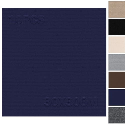 Teppichfliesen 30x30cm Teppichfliesen Selbstklebend - 10 Stück Set - 0.9m² - Teppichboden, Teppichfliesen Selbstliegend mit Rückendeckung, Teppich Fliesen für Wohnung, Gewerbe, Büro, Dunkelblau