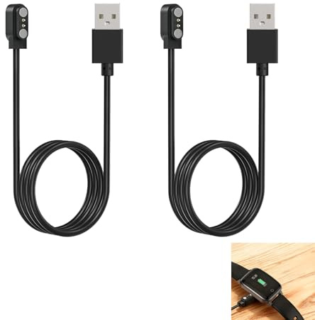 2 PCS 2.84mm Smart Watch Charger 2 Pin Magnetic Compatible with Willful ID205L ID205S ID216 Letsfit ID205U ID206 EW1 YAMAY SW021 SW025, Magnetic Charger with Positive and Negative Polarity