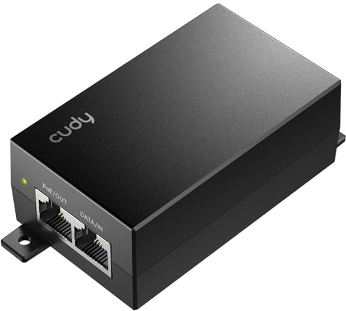 Cudy 48 V, 18 W passiver PoE-Injektor, Gigabit, Modus B, POE48-18W | 48 V, 18 W passives Netzteil, GbE-Ein-/Ausgang, 100 m, dreifacher Ausgangsschutz, 4 kV Überspannungsschutz, Wandmontageset