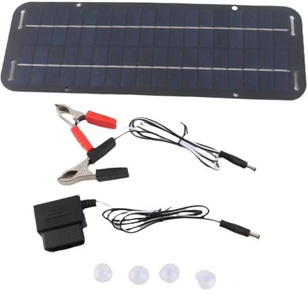 Kit de panneau solaire 12 V 5 W professionnel efficace en silicone monocristallin portable pour voiture, moto, bateau