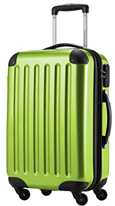 Hauptstadtkoffer Alex - Handgepäck Koffer 55x38x23 cm, 42 L, Zahlenschloss, erweiterbarer Hartschalen Trolley aus PC ABS, 3,2 kg, 4 Doppelrollen, Apfelgrün