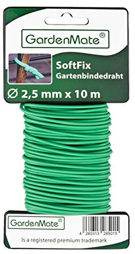 GardenMate 12x Bobine Filo di Ferro da Giardinaggio Rivestito Gommato con Schiuma 2,5 mm x 10 m
