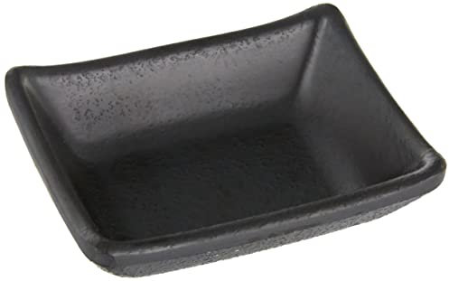 Piatto rettangolare in melamina, colore: nero 9 x 7 x 3 cm