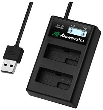 Powerextra LCD Dual Ladegerät für Akku LP-E8 zu Canon EOS 550D 600D 650D 700D