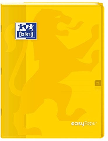 Oxford 400100060 EasyBook Cahier agrafé 24 x 32 cm 96 pages 90 g grands carreaux seyès Jaune