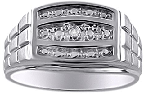 RYLOS Herren Ringe 14K Weißgold - Herren Diamant Ring Ringe Für Männer Herren Schmuck Goldringe, Gold, 14 Karat Weißgold, Metall, Diamant
