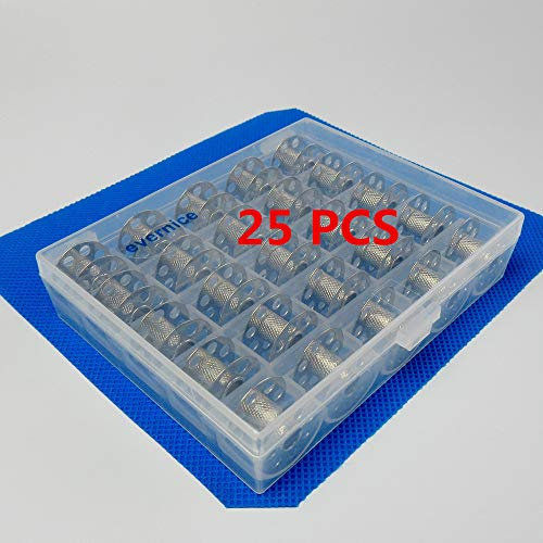 25 Metallspulen W/Box für Bernina 3er Serie 330, B330, 350Pe, B350Pe, 380, B380, 830, 930, 440