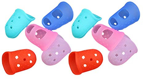 Toyvian 10 pcs Fingerschutz rutschfest Silikon Fingerhülle für Gitarre Spielen Klebstoffe Wachs Harz Nähen Kochen (Zufällige Farbe)