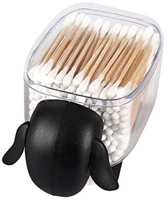 Oyria Creative Makeup Organizer Wattepads Halter, Cute Sheep Staubdicht Kosmetik Wattestäbchenhalter Wattepads Spender Haushalt Desktop Organizer - Schwarz