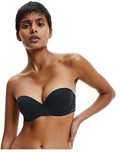Calvin Klein Damen Trägerloser BH Push-Up, Schwarz (Black), 75A