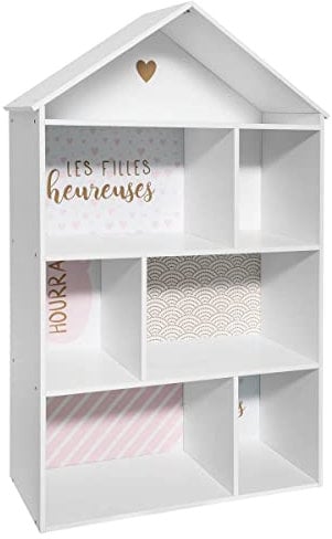 Atmosphera - Kinderbücherregal in Hausform - rosa - Rosa