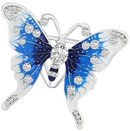 Sharplace Schal-Schmuck Strass Schalclip Schalring Tuchring Tuchhalter Tuchclip Tuchspange Tuchbrosche Broschen für Damen, Blau