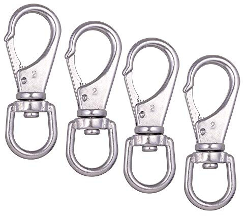 Mixiflor Stainless Steel Swivel Snap Hooks, 4 Pcs (4 Inch) Heavy Flag Clips for Flagpole