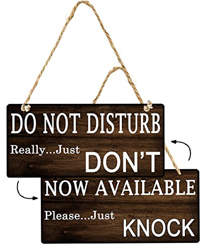 Do Not Disturb Door Hanger Sign, Door Knocker Please Note Sign for Keeping Away Strangers(10 x 5inches)