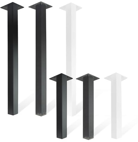 Natural Goods Berlin 4er Set Tischbeine Metall Standard Leg Höhe 42 cm Industrial/Möbelfüße Gerade 90° / Tischfüße für Esstisch, Schreibtisch, Couchtisch, Hocker, Sitzbank