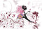 wandmotiv24 Fototapete Blumenfee mit Schmetterling, XL 350 x 245 cm - 7 Teile, Wanddeko, Wandbild, Wandtapete, Elfen Fee rosa Ornamente Fantasy M6595