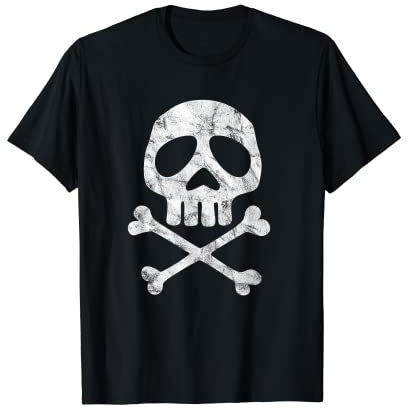 Teschio, Pirata spaziale Capitano Halloween Giorno dei morti Maglietta