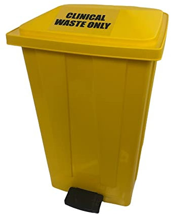 Chabrias Ltd 50L Litre Yellow Medical Clinical Recycling Commercial Utility Waste Trash Pedal Bin (1)