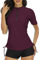Halcurt Damen Rash Guard UV-Schutz UPF 50+ Kurzarm Badeshirt Reißverschluss Bademode
