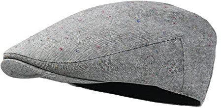 STARANCE Herren Baumwolle Flat Cap Ivy Gatsby Newsboy Hut Sommer Fahren Scally Cap Dünne Kappe, Grau meliert, 60 EU