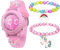 Mamiddle Kinderuhr Digital für Jungen Mädchen 3ATM Wasserdicht Kinder Armbanduhr mit Wecker Datum Stoppuhr Kinder Uhr für 3-10 Jahre (Rosa Einhorn Set)