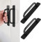 Prasacco 2 Pieces Self-Stick Cabinet Drawer Handles Pulls, Black Aluminum Alloy Drawer Push Pull Handles Helper with Adhesive Door Handle for Kitchen Bathroom Closet Wardrobe Dresser Window (Black)