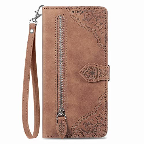 NEXCURIO Handyhülle für Google Pixel 7 Pro 5G Hülle Klappbar mit Kartenfäch Ständer Klapphülle Schutzhülle Leder Wallet Flip Case Cover Tasche Handytasche Stoßfeste - Braun