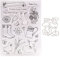 Qoiseys Gießkanne Ostern Stempel und Stanzschablonen Set,Clear Stempel und Stanzen Set Basteln Prägeschablone,Silikonstempel Metall Die Stanzen für DIY Scrapbooking Fotoalbum