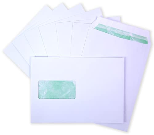 Postmaster Peel and Seal Premium A5 Window 120gsm Recycled White Envelopes x 100 Pack