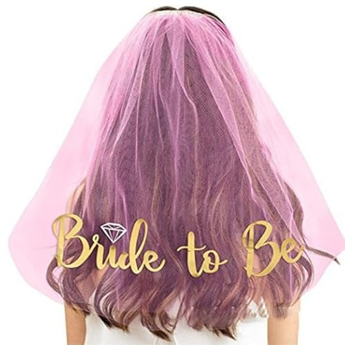 kwoifioy Bachelorette Party Schleier Bride To- Be Veil Braut Schleier für Hochzeit Brautdusche Schleier Kurzer Hochzeitsschleier mit Kamm Hochzeitsschleier