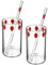 ERINGOGO Lot De 2 Gobelets à Fraises En Verre Avec Paille Jolis Verres à Boire Pour Jus Café Lait Boisson