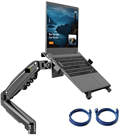 EGNIAN 2 in 1 F80 + FP-2 for 17-30 Zoll Monitor + 10-17 Laptop-Desktop-Halter, Notebook-Computer-Halterung, Ständer, Laptop-Klemme (Color : with 2pc USB3)