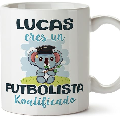 MUGFFINS Tazas Personalizadas para FUTBOLISTA - En Español - Koalificados Personalizados - 11 oz / 330 ml - Regalo Personalizable original y divertido