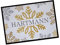 Herz & Heim® Winterliche Fußmatte mit Schneeflockenmotiv und Wunschtext/Innenbereich, rutschfest 60 cm x 40 cm (B/H)